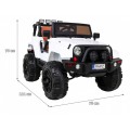 Auto na batériu All Terrain pre deti Biely Terénny typ jeep + Ovládač + Svietidlá Zvuky