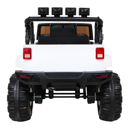 Auto na batériu All Terrain pre deti Biely Terénny typ jeep + Ovládač + Svietidlá Zvuky