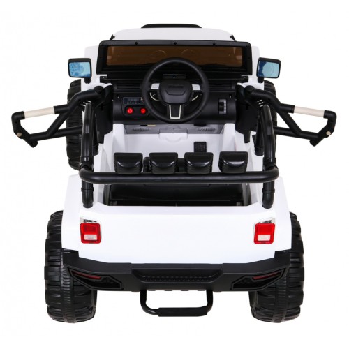 Auto na batériu All Terrain pre deti Biely Terénny typ jeep + Ovládač + Svietidlá Zvuky