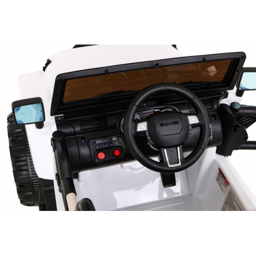 Auto na batériu All Terrain pre deti Biely Terénny typ jeep + Ovládač + Svietidlá Zvuky