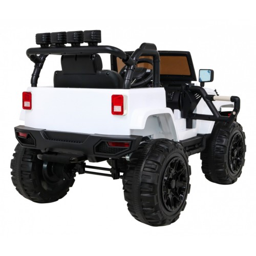 Auto na batériu All Terrain pre deti Biely Terénny typ jeep + Ovládač + Svietidlá Zvuky