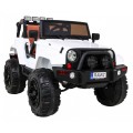 Auto na batériu All Terrain pre deti Biely Terénny typ jeep + Ovládač + Svietidlá Zvuky