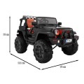 Auto na batériu All Terrain pre deti Čierny Terénny typ jeep + Ovládač + Svietidlá Zvuky