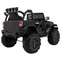 Auto na batériu All Terrain pre deti Čierny Terénny typ jeep + Ovládač + Svietidlá Zvuky