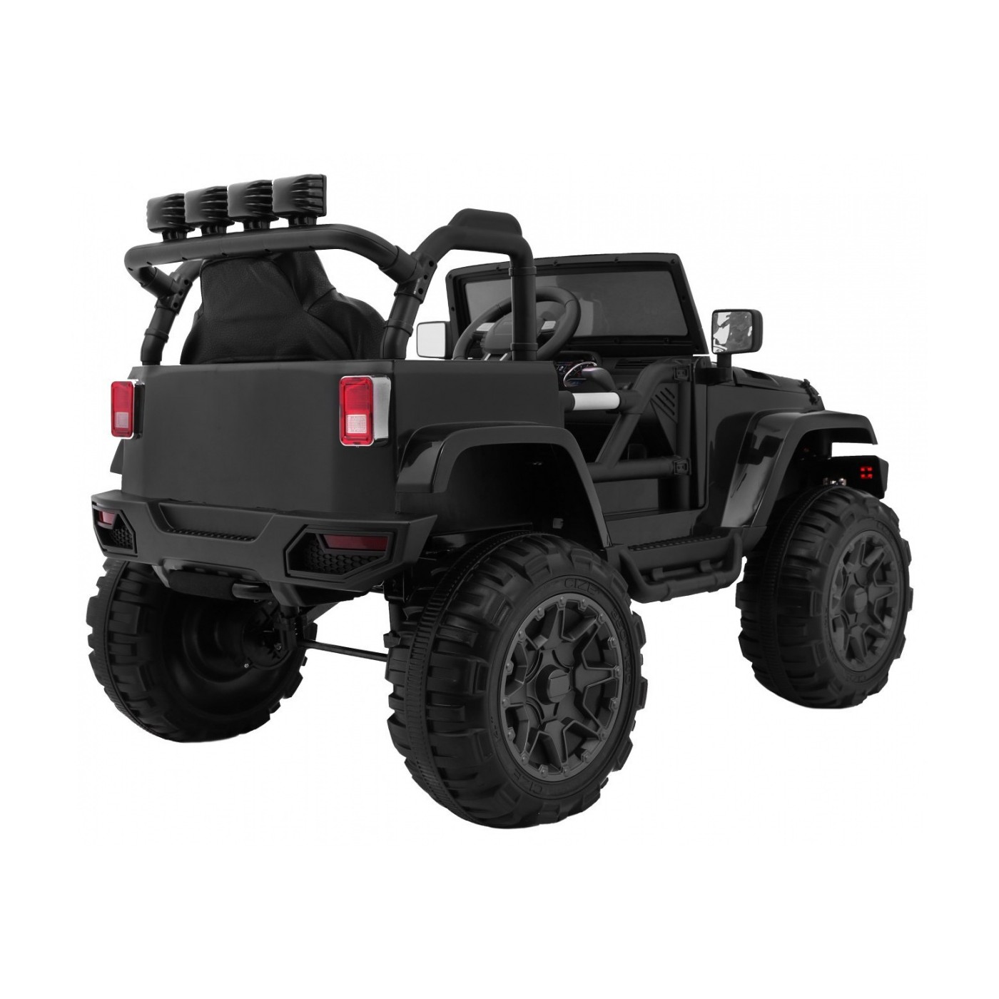 Auto na batériu All Terrain pre deti Čierny Terénny typ jeep + Ovládač + Svietidlá Zvuky