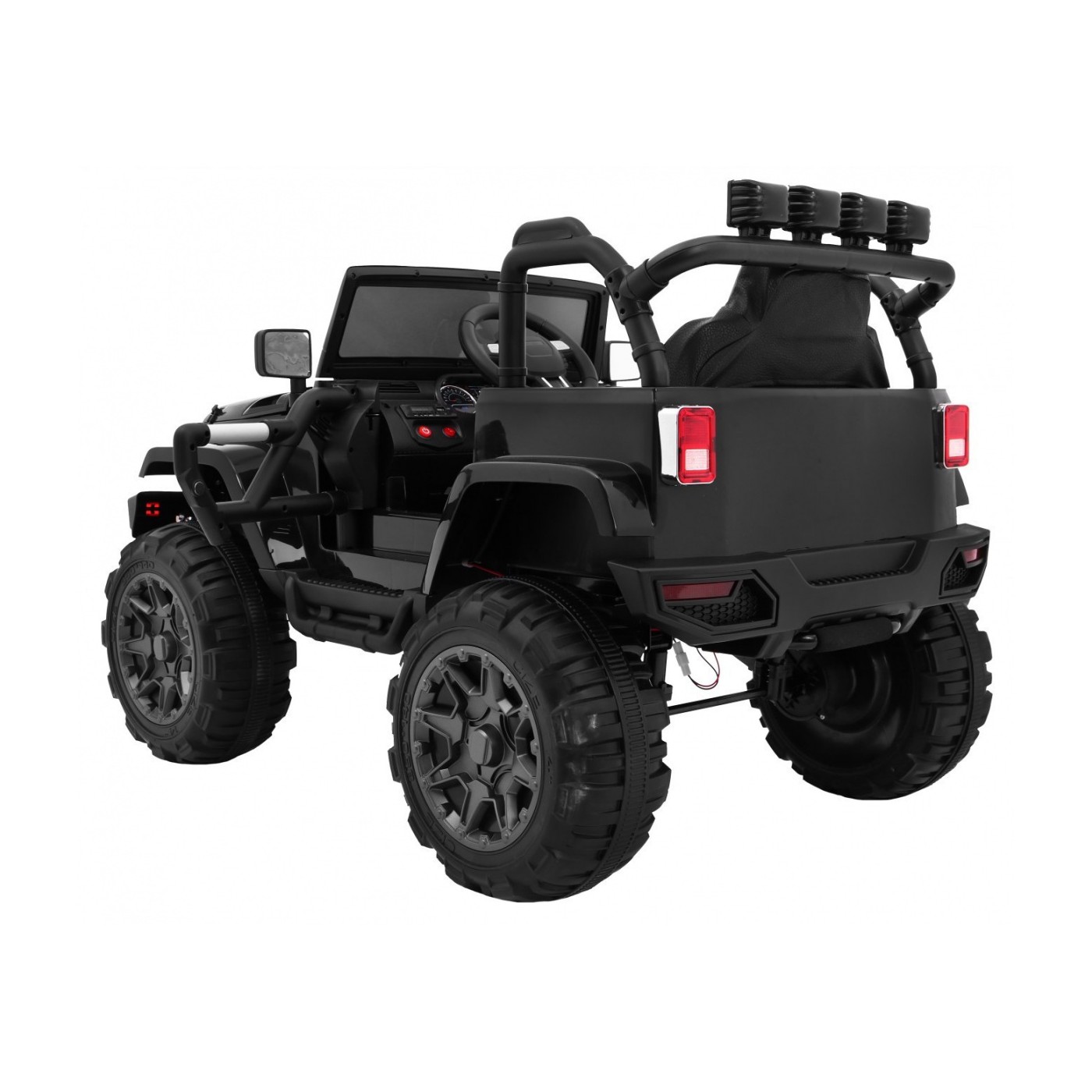 Auto na batériu All Terrain pre deti Čierny Terénny typ jeep + Ovládač + Svietidlá Zvuky