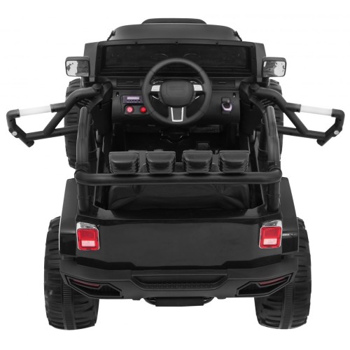 Auto na batériu All Terrain pre deti Čierny Terénny typ jeep + Ovládač + Svietidlá Zvuky