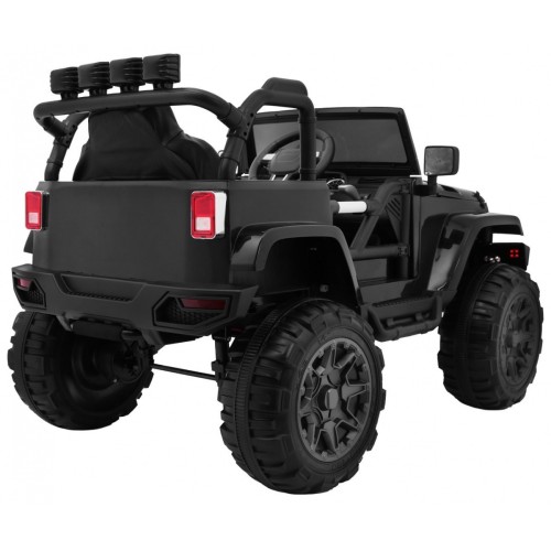 Auto na batériu All Terrain pre deti Čierny Terénny typ jeep + Ovládač + Svietidlá Zvuky