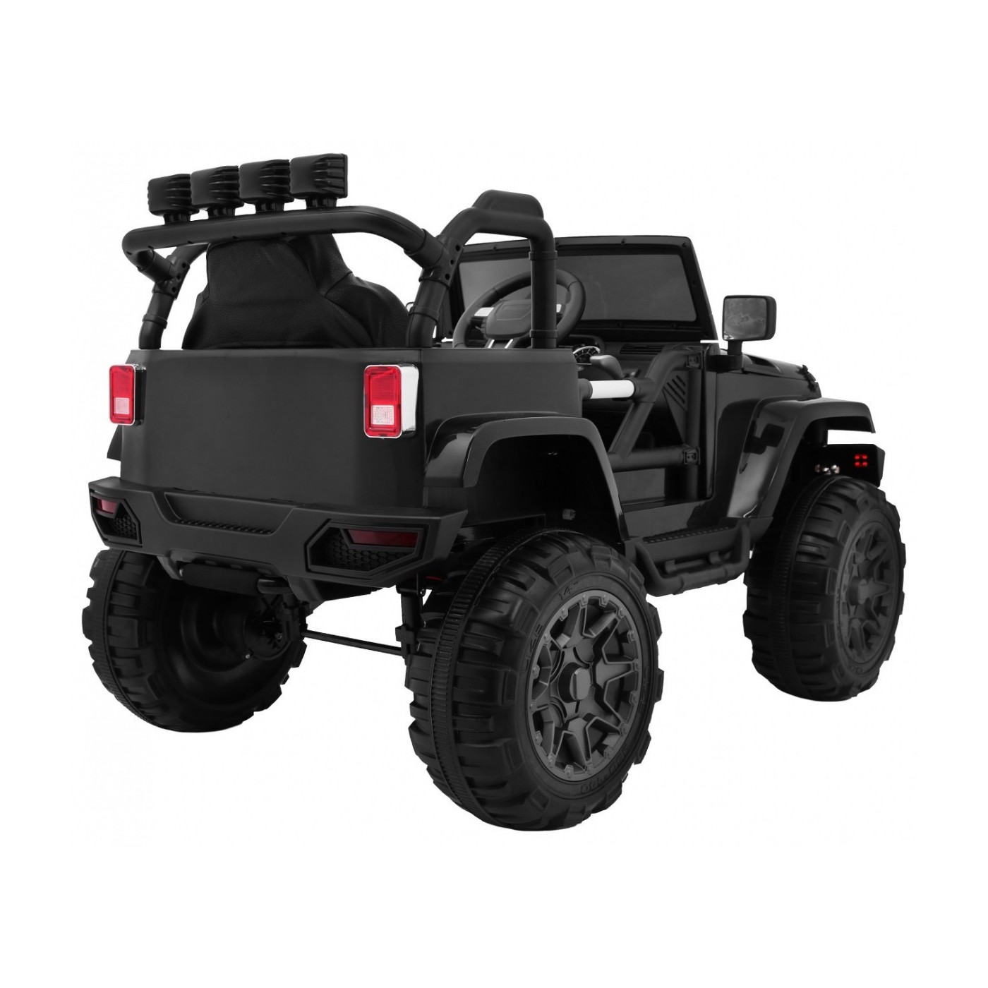 Auto na batériu All Terrain pre deti Čierny Terénny typ jeep + Ovládač + Svietidlá Zvuky