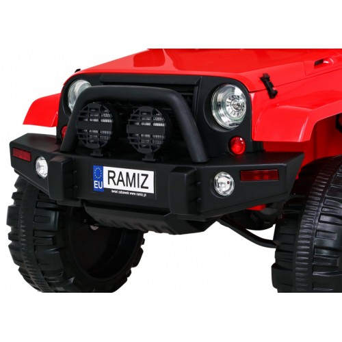 Auto na batériu All Terrain pre deti Červený Terénny typ jeep + Ovládač + Svietidlá Zvuky