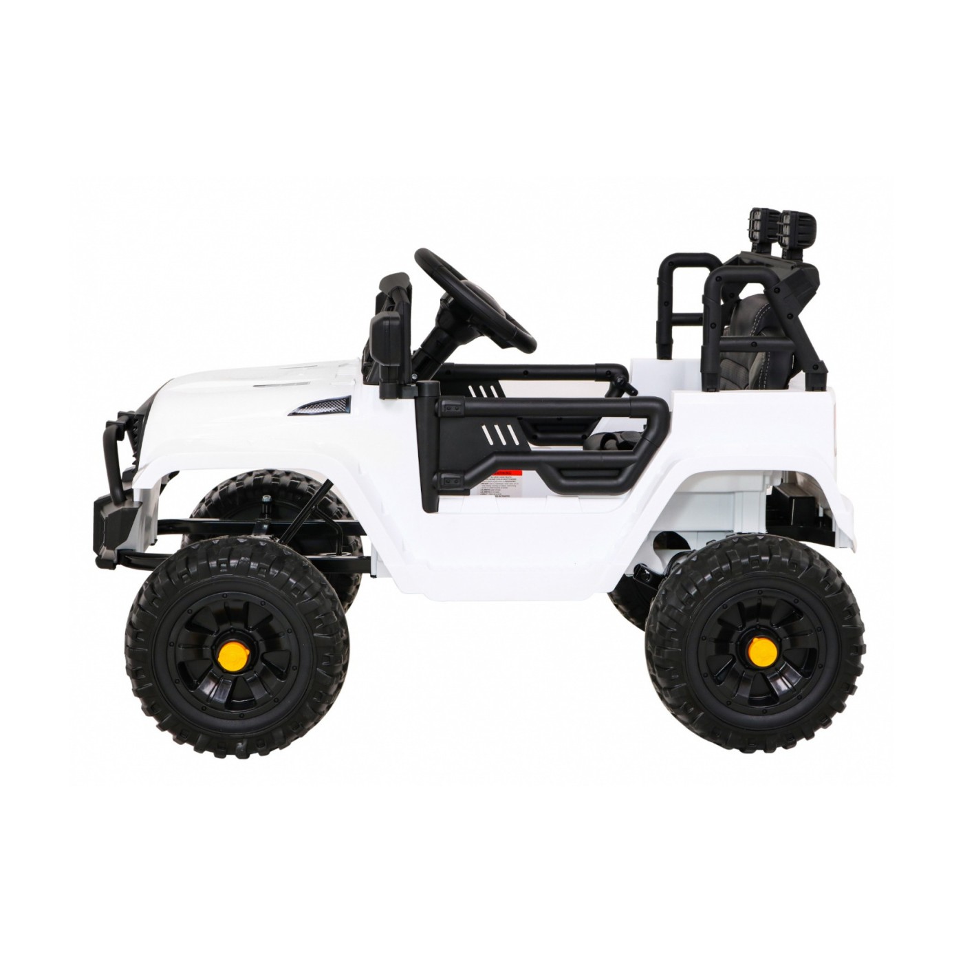 Autíčko Jeep Dark Night na batériu pre deti Biely + Pomalý štart + EVA + Audio LED