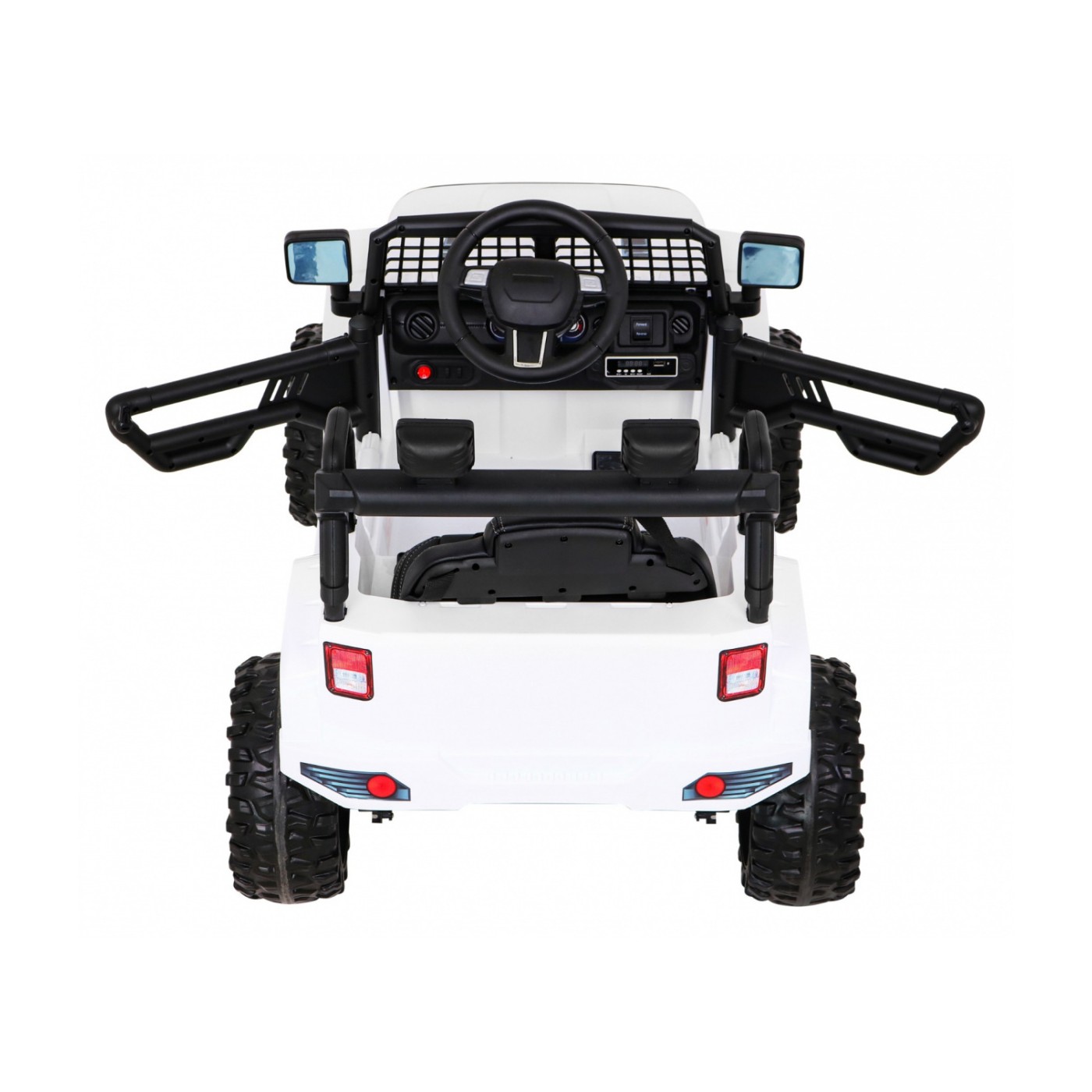 Autíčko Jeep Dark Night na batériu pre deti Biely + Pomalý štart + EVA + Audio LED
