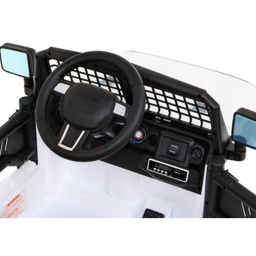 Autíčko Jeep Dark Night na batériu pre deti Biely + Pomalý štart + EVA + Audio LED