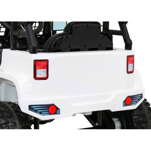 Autíčko Jeep Dark Night na batériu pre deti Biely + Pomalý štart + EVA + Audio LED