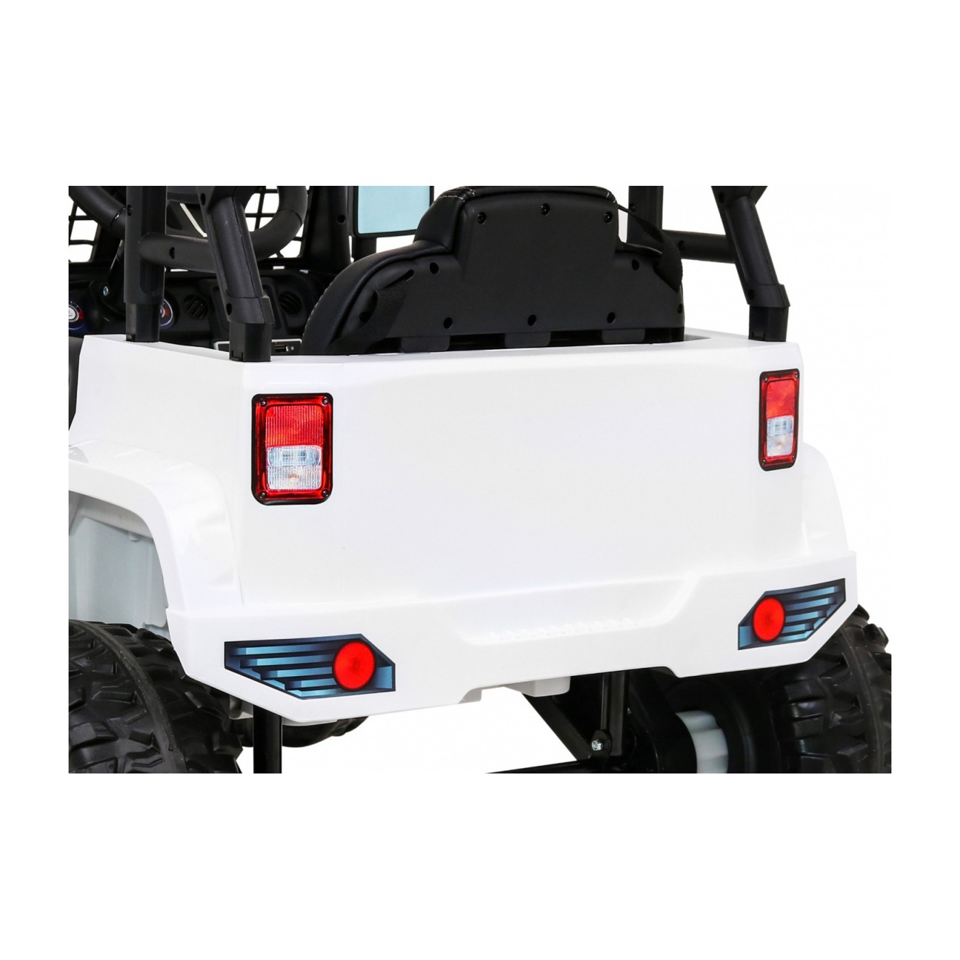 Autíčko Jeep Dark Night na batériu pre deti Biely + Pomalý štart + EVA + Audio LED