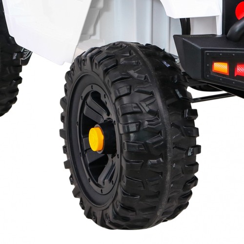 Autíčko Jeep Dark Night na batériu pre deti Biely + Pomalý štart + EVA + Audio LED