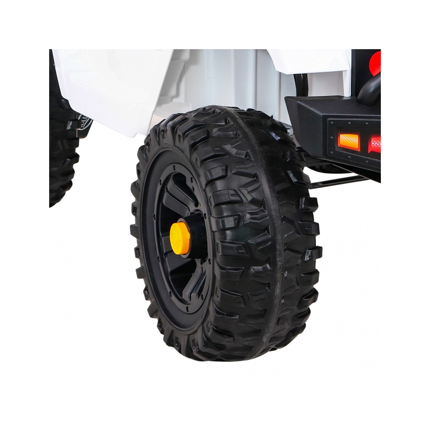 Autíčko Jeep Dark Night na batériu pre deti Biely + Pomalý štart + EVA + Audio LED