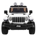 Jeep Wrangler Rubicon na batériu pre deti Biely + Ovládač + Rádio MP3 LED + Kolesá EVA