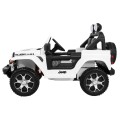 Jeep Wrangler Rubicon na batériu pre deti Biely + Ovládač + Rádio MP3 LED + Kolesá EVA