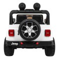 Jeep Wrangler Rubicon na batériu pre deti Biely + Ovládač + Rádio MP3 LED + Kolesá EVA