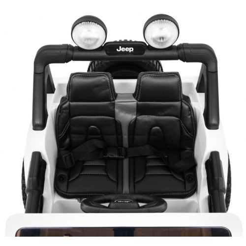 Jeep Wrangler Rubicon na batériu pre deti Biely + Ovládač + Rádio MP3 LED + Kolesá EVA