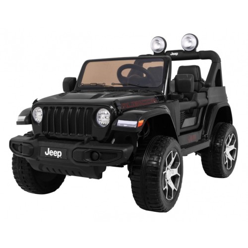 Jeep Wrangler Rubicon na batériu pre deti Čierny + Ovládač + Rádio MP3 LED + Kolesá EVA