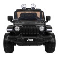 Jeep Wrangler Rubicon na batériu pre deti Čierny + Ovládač + Rádio MP3 LED + Kolesá EVA