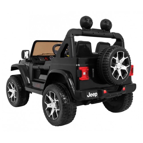 Jeep Wrangler Rubicon na batériu pre deti Čierny + Ovládač + Rádio MP3 LED + Kolesá EVA
