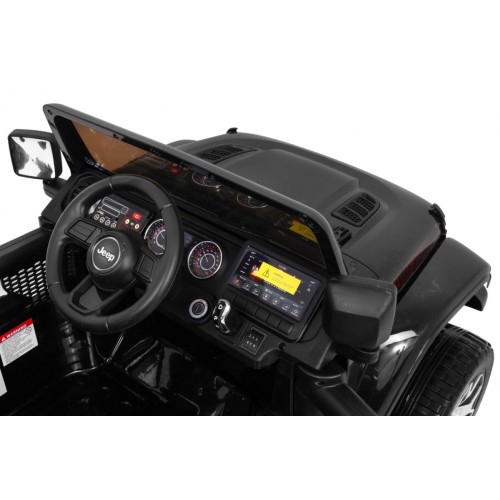 Jeep Wrangler Rubicon na batériu pre deti Čierny + Ovládač + Rádio MP3 LED + Kolesá EVA