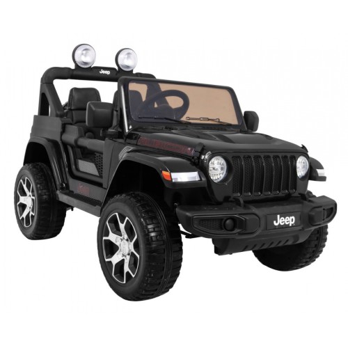 Jeep Wrangler Rubicon na batériu pre deti Čierny + Ovládač + Rádio MP3 LED + Kolesá EVA