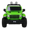 Jeep Wrangler Rubicon na batériu pre deti Zelený + Ovládač + Rádio MP3 LED + Kolesá EVA