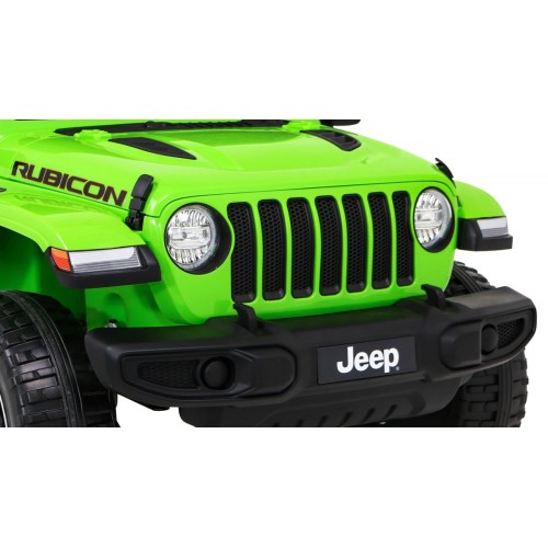 Jeep Wrangler Rubicon na batériu pre deti Zelený + Ovládač + Rádio MP3 LED + Kolesá EVA