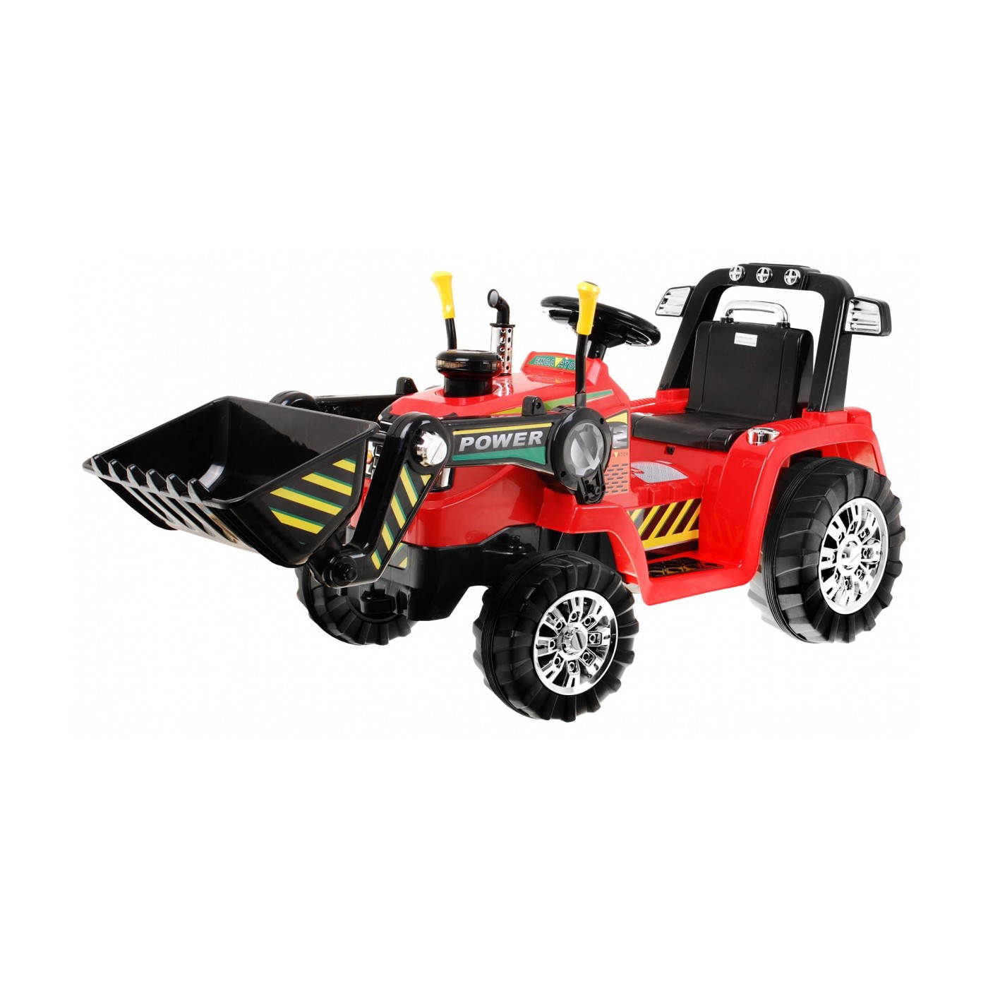 Bágrový Buldozér na batériu pre deti Červený + Ovládač + Nastaviteľná lopata + Audio + Svietidlá