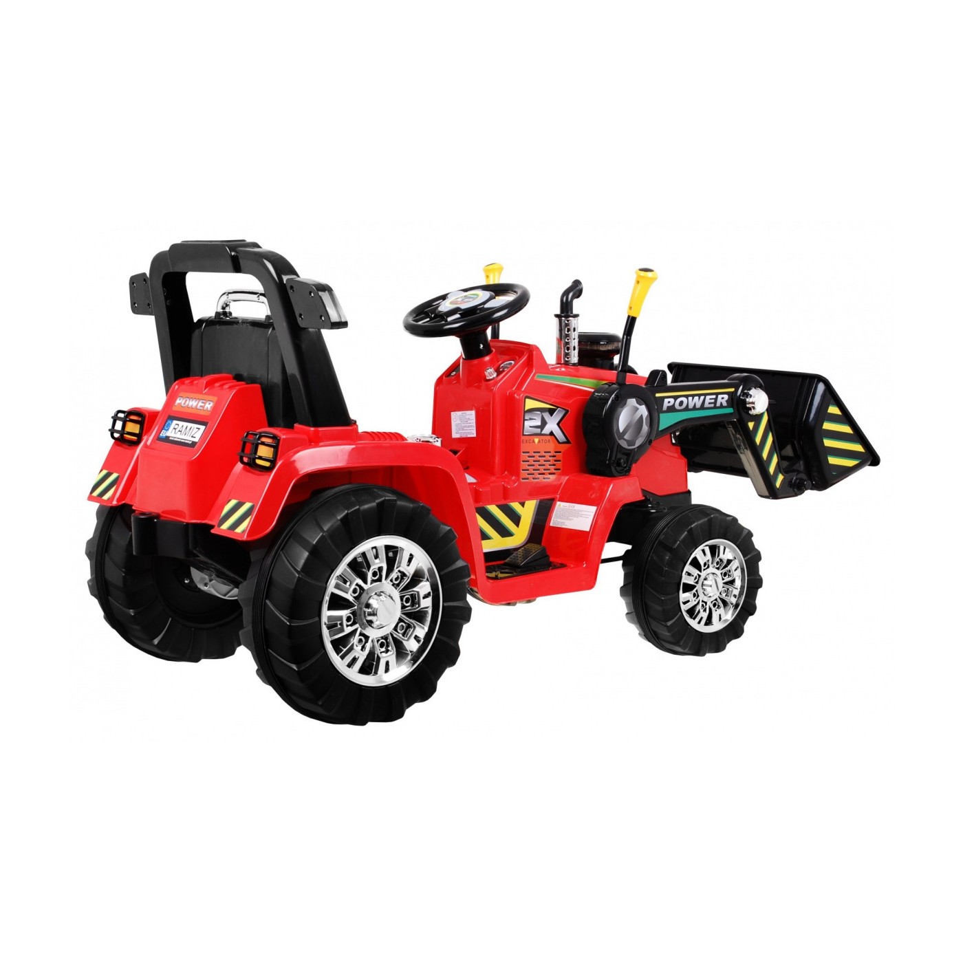 Bágrový Buldozér na batériu pre deti Červený + Ovládač + Nastaviteľná lopata + Audio + Svietidlá