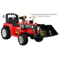 Bágrový Buldozér na batériu pre deti Červený + Ovládač + Nastaviteľná lopata + Audio + Svietidlá