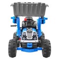 Buldozér na batériu pre deti Traktor Modrý + Pohyblivá lopata + Klaksón + Pásy + 2 rýchlosti