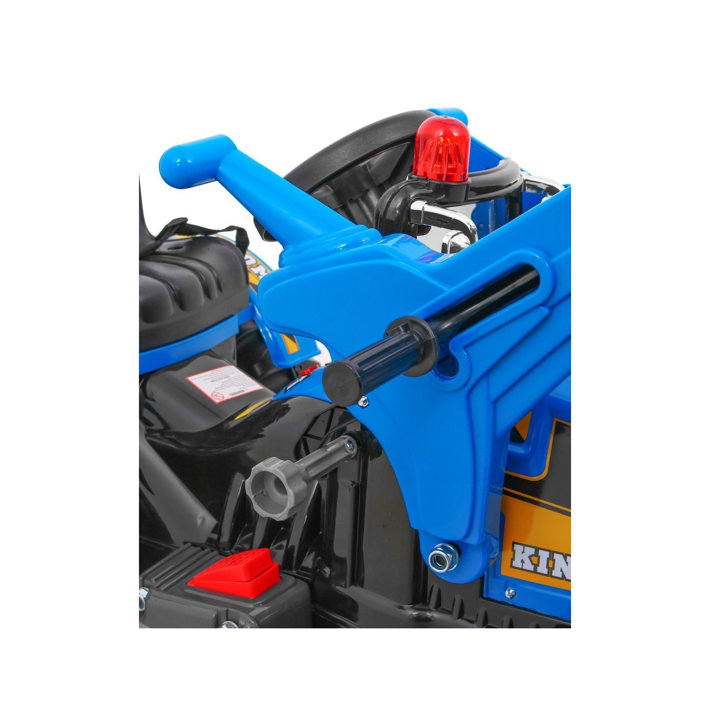 Buldozér na batériu pre deti Traktor Modrý + Pohyblivá lopata + Klaksón + Pásy + 2 rýchlosti