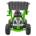Buldozér na batériu pre deti Traktor Zelený + Pohyblivá lopata + Klakson + Pásy + 2 rýchlosti