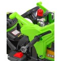 Buldozér na batériu pre deti Traktor Zelený + Pohyblivá lopata + Klakson + Pásy + 2 rýchlosti