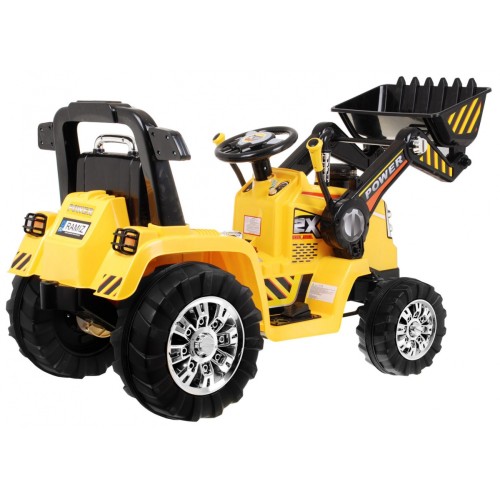 Bágrový Buldozér na batériu pre deti Žltý + Ovládač + Nastaviteľná lopata + Audio + Svietidlá