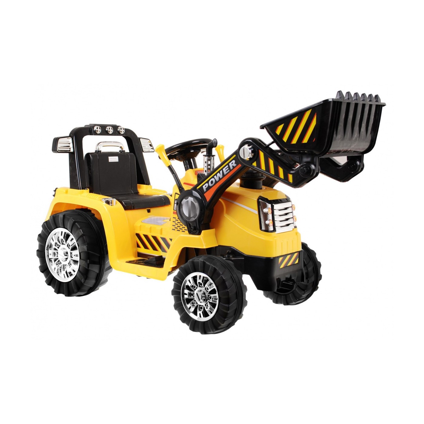 Bágrový Buldozér na batériu pre deti Žltý + Ovládač + Nastaviteľná lopata + Audio + Svietidlá