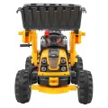 Buldozér na batériu pre deti Traktor Žltý + Pohyblivá lopata + Klakson + Pásy + 2 rýchlosti