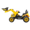 Buldozér na batériu pre deti Traktor Žltý + Pohyblivá lopata + Klakson + Pásy + 2 rýchlosti