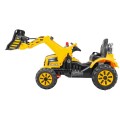 Buldozér na batériu pre deti Traktor Žltý + Pohyblivá lopata + Klakson + Pásy + 2 rýchlosti