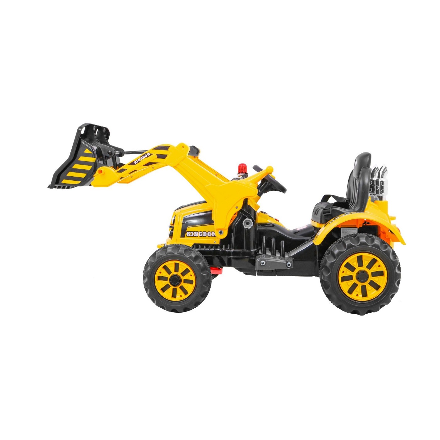 Buldozér na batériu pre deti Traktor Žltý + Pohyblivá lopata + Klakson + Pásy + 2 rýchlosti