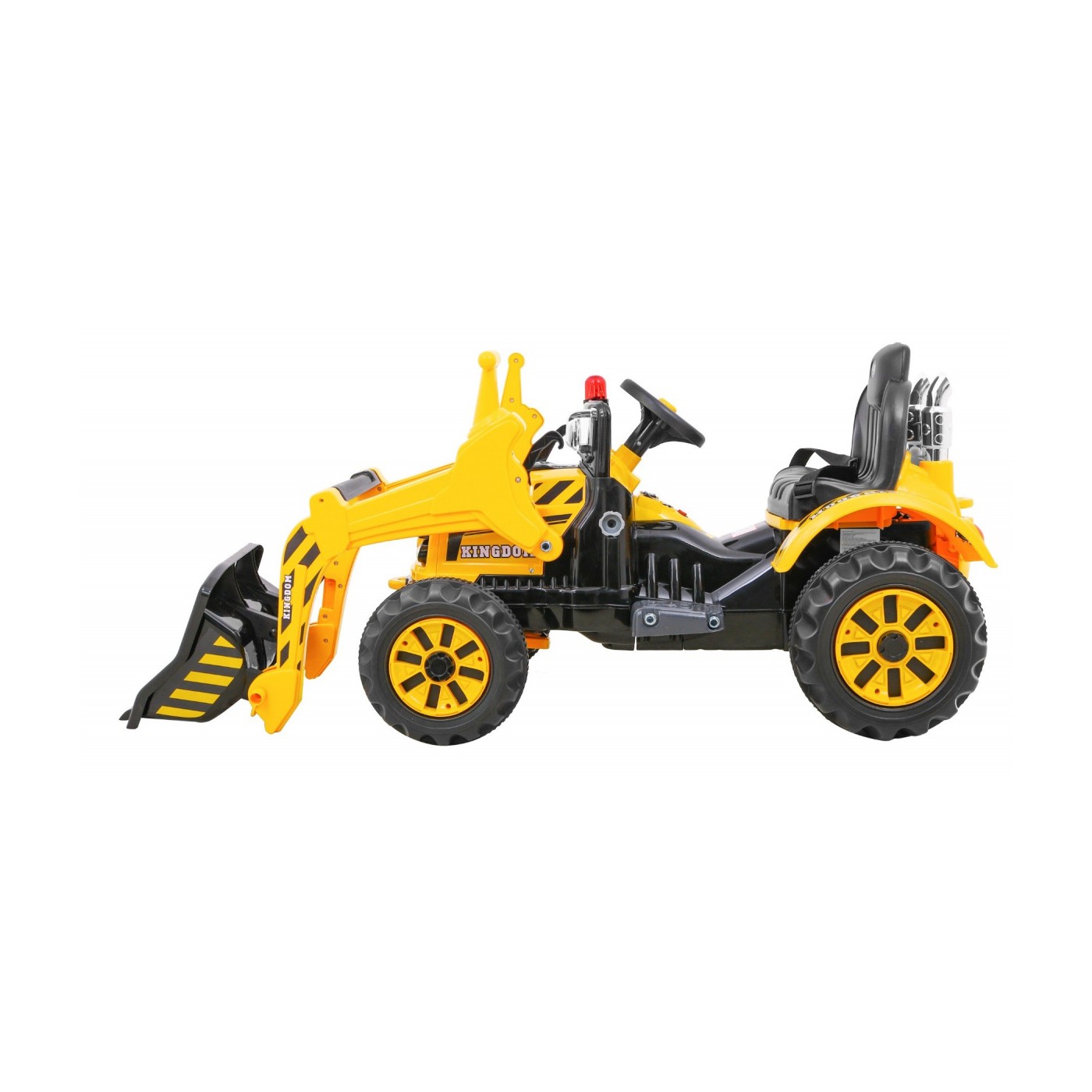 Buldozér na batériu pre deti Traktor Žltý + Pohyblivá lopata + Klakson + Pásy + 2 rýchlosti