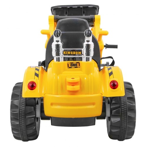 Buldozér na batériu pre deti Traktor Žltý + Pohyblivá lopata + Klakson + Pásy + 2 rýchlosti