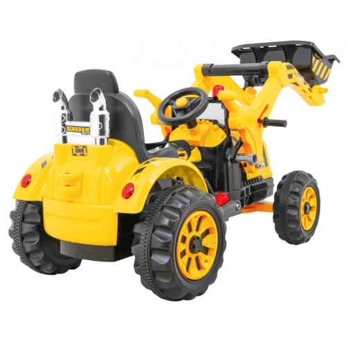Buldozér na batériu pre deti Traktor Žltý + Pohyblivá lopata + Klakson + Pásy + 2 rýchlosti