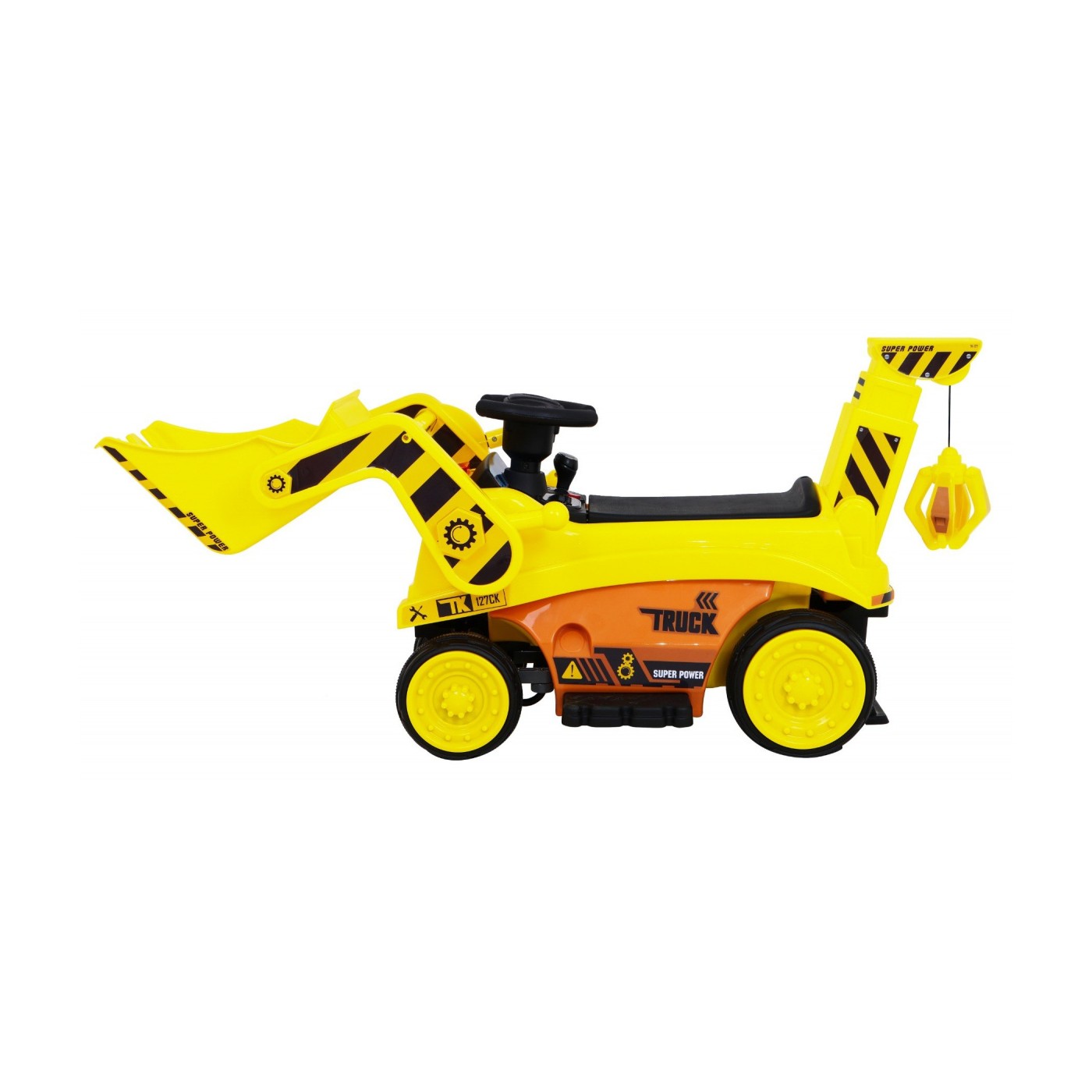 Bager na batériu pre deti Traktor Žltý + Pohyblivá lopata + Audio LED