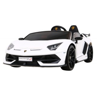 Lamborghini SVJ DRIFT pre 2 deti Biele + Funkcia driftu + Ovládač + MP3 LED + Pomalý štart